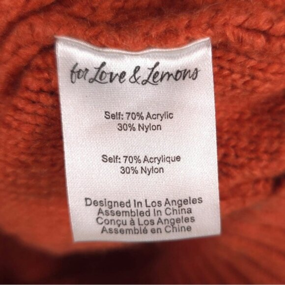 For Love & Lemons Women’s Florentina Sweater Ginger Orange‎ KFA20S403 Size XS - Picture 13 of 14